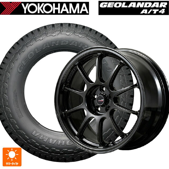 225/65R17 107/103S ヨコハマ ジオランダー AT4 G018 ブラックレター 正規品 エムアイディー MIDレーシング R10 エボ BLM 17-7J 国産車用 サマータイヤホイール4本セット 107,014円
