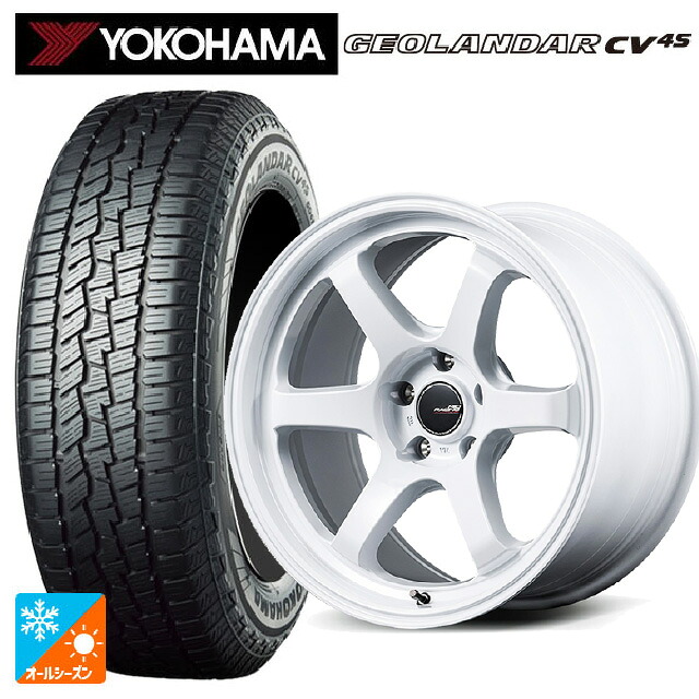 225/60R17 99V ヨコハマ ジオランダー CV 4S G061 正規品 エムアイディー MIDレーシング R06 ホワイト 17-7J 国産車用 オールシーズンタイヤホイール4本セット