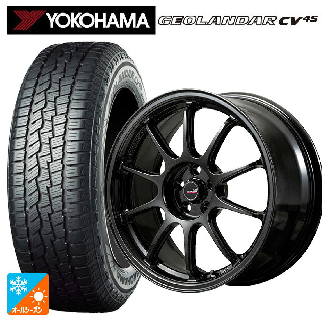 225/55R17 101V XL ヨコハマ ジオランダー CV 4S G061 正規品 エムアイディー MIDレーシング R10 エボ BLM 17-7J 国産車用 オールシーズンタイヤホイール4本セット