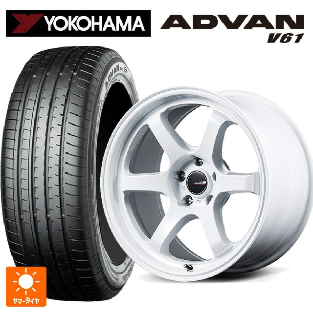 235/60R18 107V XL ヨコハマ アドバン V61 正規品 エムアイディー MIDレーシング R06 ホワイト 18-8.5J 国産車用 サマータイヤホイール4本セット