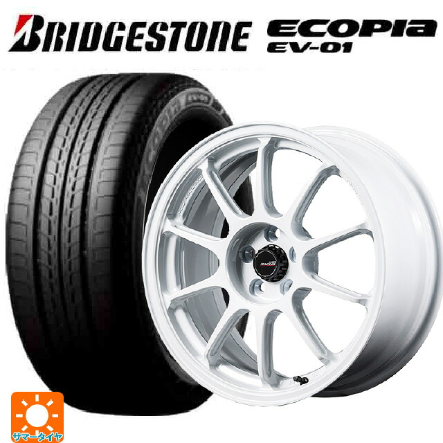 215/50R17 91V ブリヂストン エコピア EV-01 正規品 エムアイディー MIDレーシング R10 エボ WHI 17-7J 国産車用 サマータイヤホイール4本セット