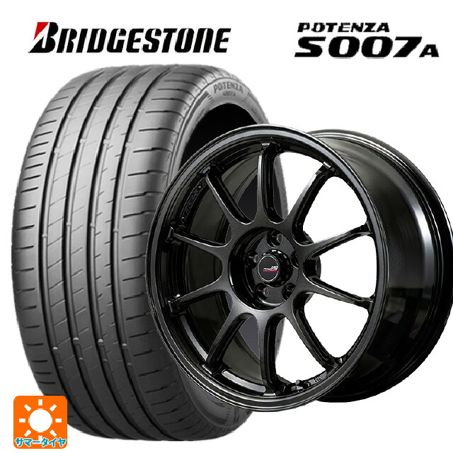 205/50R16 87V ブリヂストン ポテンザ S007A 正規品 エムアイディー MIDレーシング R10 エボ BLM 16-7J 国産車用 サマータイヤホイール4本セット