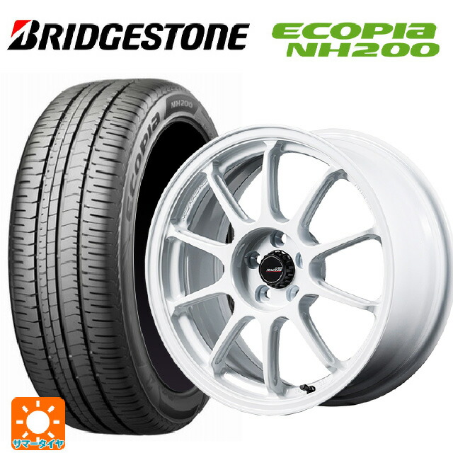 195/50R16 84V ブリヂストン エコピア NH200 正規品 エムアイディー MIDレーシング R10 エボ WHI 16-7J 国産車用 サマータイヤホイール4本セット|タイヤホイール専門店コニシタイヤ