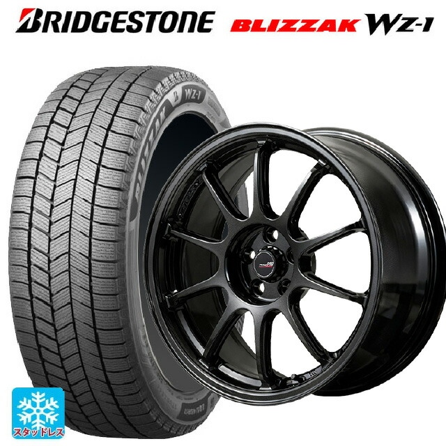 2025年製 215/50R17 91Q ブリヂストン ブリザック WZ1 正規品 エムアイディー MIDレーシング R10 エボ BLM 17-7J 国産車用 スタッドレスタイヤホイール4本セット