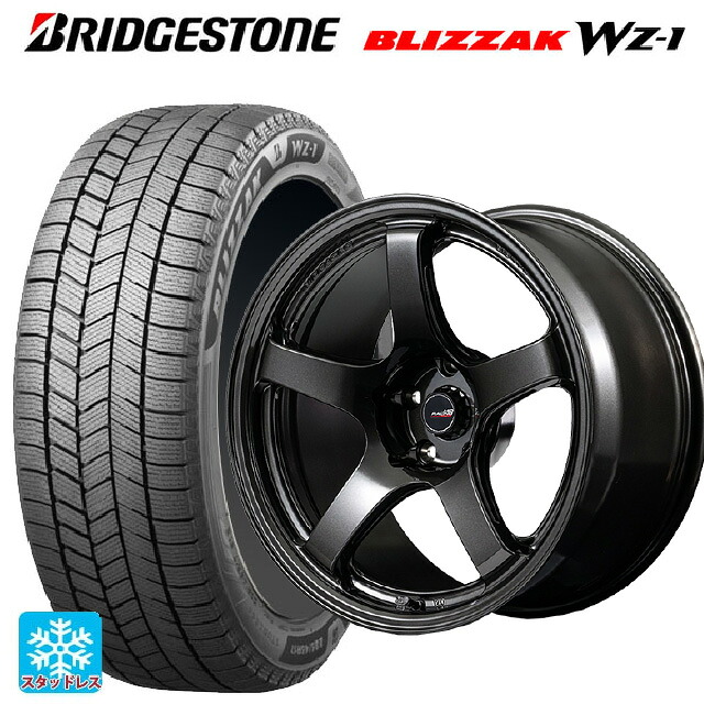 225/50R18 95Q ブリヂストン ブリザック WZ1 正規品 # エムアイディー MIDレーシング R50 エボ BLM 18-8.5J 国産車用 スタッドレスタイヤホイール4本セット|タイヤホイール専門店コニシタイヤ