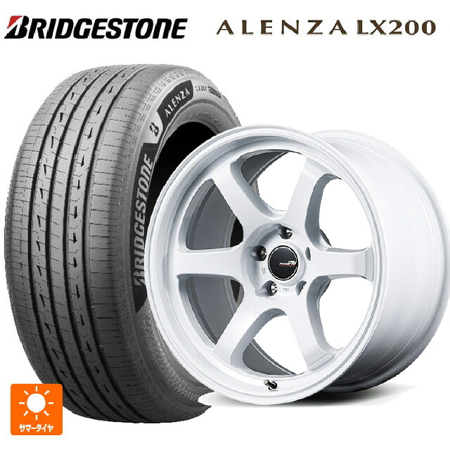 225/55R18 98V ブリヂストン アレンザLX200 正規品 # エムアイディー MIDレーシング R06 ホワイト 18-8.5J 国産車用 サマータイヤホイール4本セット