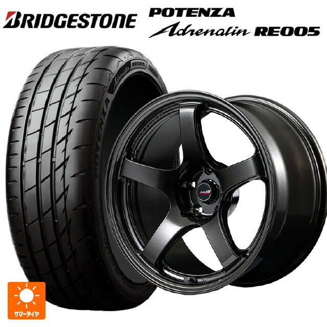195/45R17 81W ブリヂストン ポテンザ アドレナリン RE005 正規品 エムアイディー MIDレーシング R50 エボ BLM 17-7J 国産車用 サマータイヤホイール4本セット