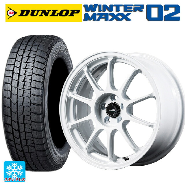 2024年製 215/60R17 96Q ダンロップ ウィンターマックス 02(WM02) # エムアイディー MIDレーシング R10 エボ WHI 17-7J 国産車用 スタッドレスタイヤホイール4本セット