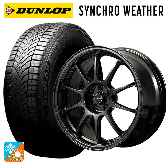 185/55R16 83V ダンロップ シンクロウェザー エムアイディー MIDレーシング R10 エボ BLM 16-7J 国産車用 オールシーズンタイヤホイール4本セット|タイヤホイール専門店コニシタイヤ