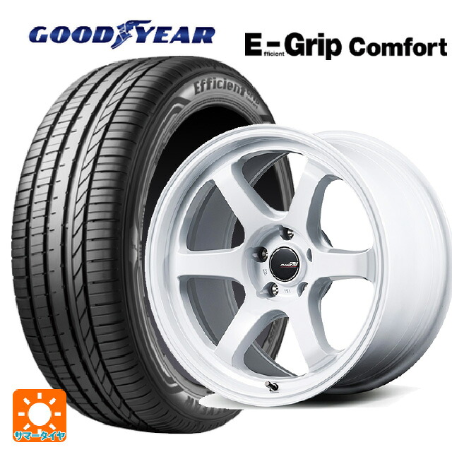 2024年製 245/40R18 97W XL グッドイヤー エフィシェントグリップ コンフォート # エムアイディー MIDレーシング R06 ホワイト 18-7.5J 国産車用 サマータイヤホイール4本セット