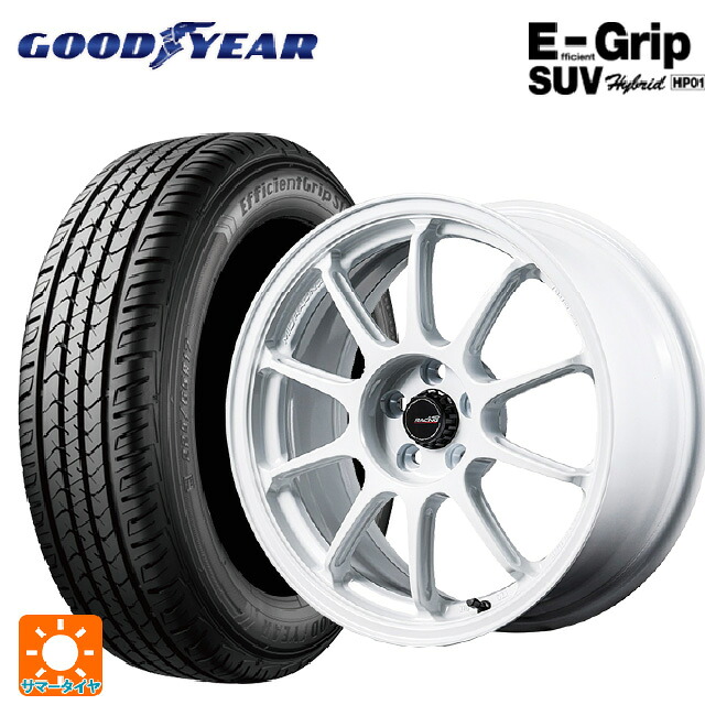 225/55R17 97V グッドイヤー エフィシェントグリップSUV HP01 エムアイディー MIDレーシング R10 エボ WHI 17-7J 国産車用 サマータイヤホイール4本セット