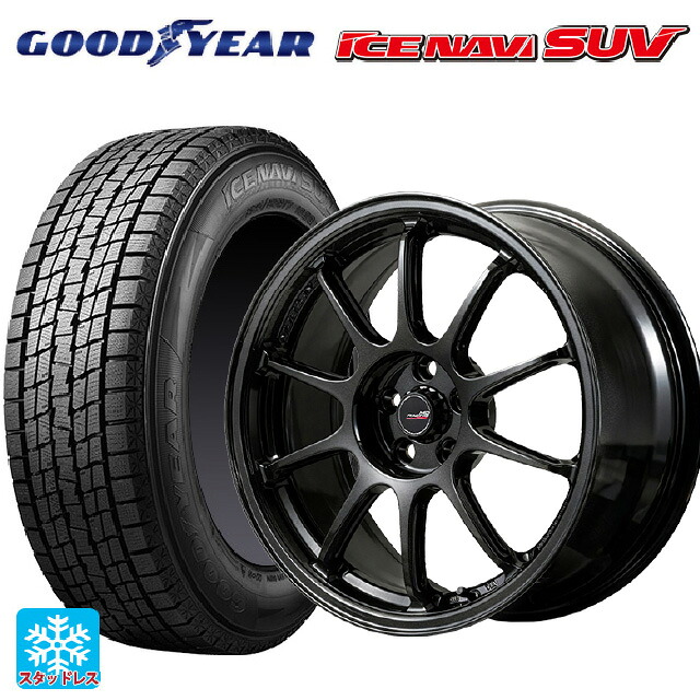 2025年製 215/60R17 96Q グッドイヤー アイスナビ SUV # エムアイディー MIDレーシング R10 エボ BLM 17-7J 国産車用 スタッドレスタイヤホイール4本セット