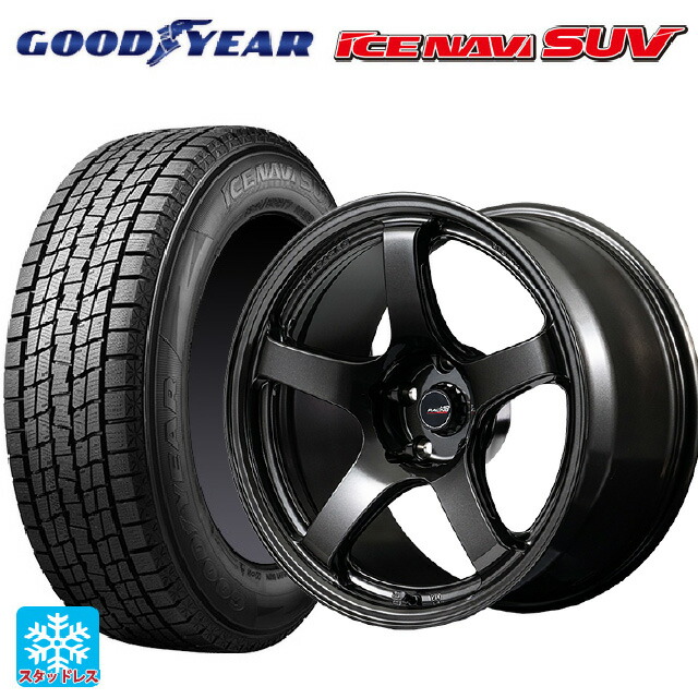 235/55R18 100Q グッドイヤー アイスナビ SUV # エムアイディー MIDレーシング R50 エボ BLM 18-8.5J 国産車用 スタッドレスタイヤホイール4本セット|タイヤホイール専門店コニシタイヤ