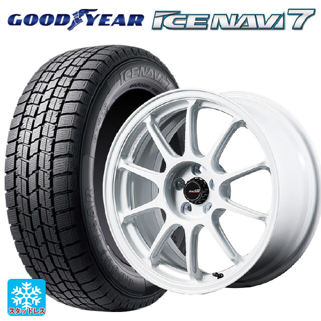 2025年製 185/55R16 83Q グッドイヤー アイスナビ7(数量限定) # エムアイディー MIDレーシング R10 エボ WHI 16-7J 国産車用 スタッドレスタイヤホイール4本セット