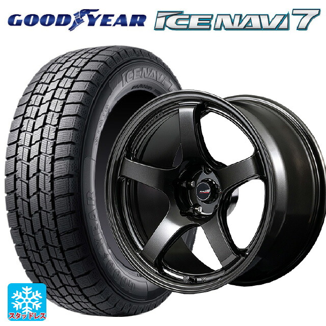 235/50R18 97Q グッドイヤー アイスナビ7(数量限定) # エムアイディー MIDレーシング R50 エボ BLM 18-8.5J 国産車用 スタッドレスタイヤホイール4本セット｜タイヤホイール専門店コニシタイヤ