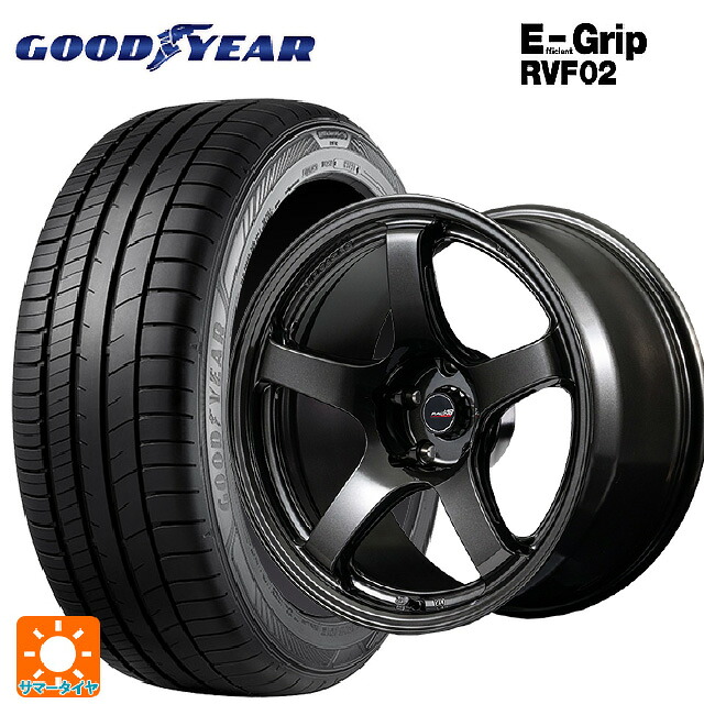 225/45R18 95W XL グッドイヤー エフィシェントグリップ RVF02 エムアイディー MIDレーシング R50 エボ BLM 18-7.5J 国産車用 サマータイヤホイール4本セット