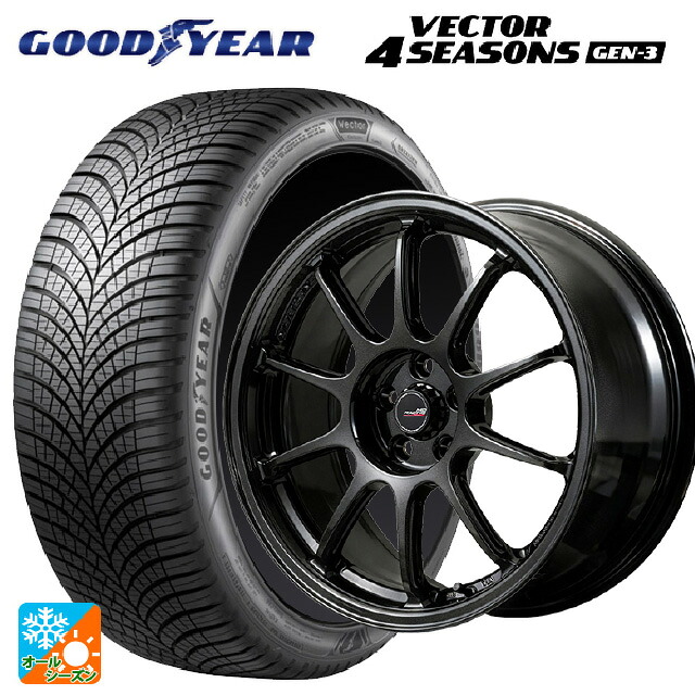 205/50R17 93W XL グッドイヤー ベクター4シーズンズ ジェン3 エムアイディー MIDレーシング R10 エボ BLM 17-8J 国産車用 オールシーズンタイヤホイール4本セット|タイヤホイール専門店コニシタイヤ