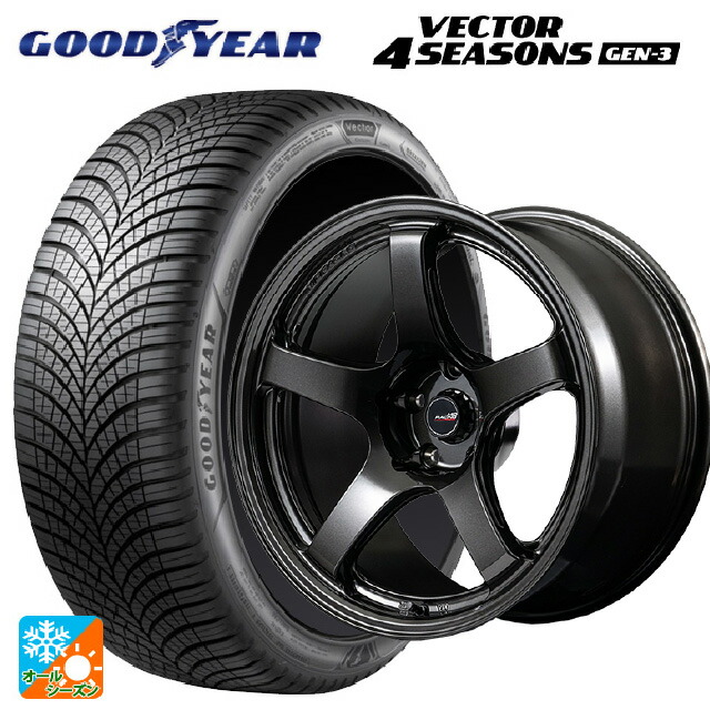 215/50R17 95W XL グッドイヤー ベクター4シーズンズ ジェン3 エムアイディー MIDレーシング R50 エボ BLM 17-7J 国産車用 オールシーズンタイヤホイール4本セット|タイヤホイール専門店コニシタイヤ