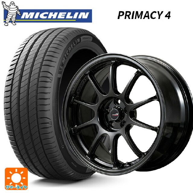 225/50R18 95V ミシュラン 正規品 プライマシー4 エムアイディー MIDレーシング R10 エボ BLM 18-7.5J 国産車用 サマータイヤホイール4本セット