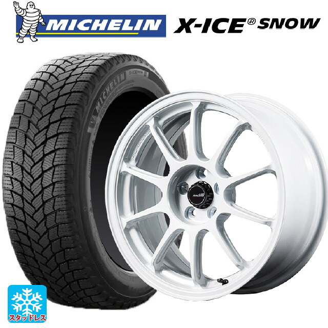 215/50R18 92H ミシュラン 正規品 エックスアイス スノー エムアイディー MIDレーシング R10 エボ WHI 18-8.5J 国産車用 スタッドレスタイヤホイール4本セット
