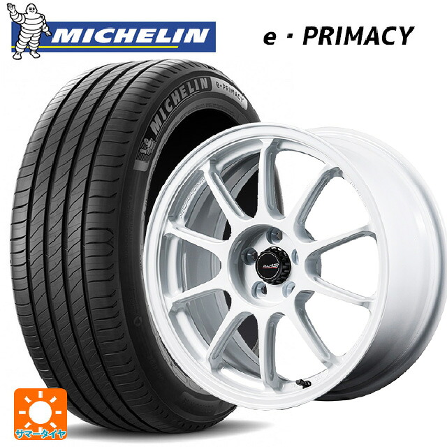 215/50R17 95W XL ミシュラン 正規品 Eプライマシー エムアイディー MIDレーシング R10 エボ WHI 17-7J 国産車用 サマータイヤホイール4本セット