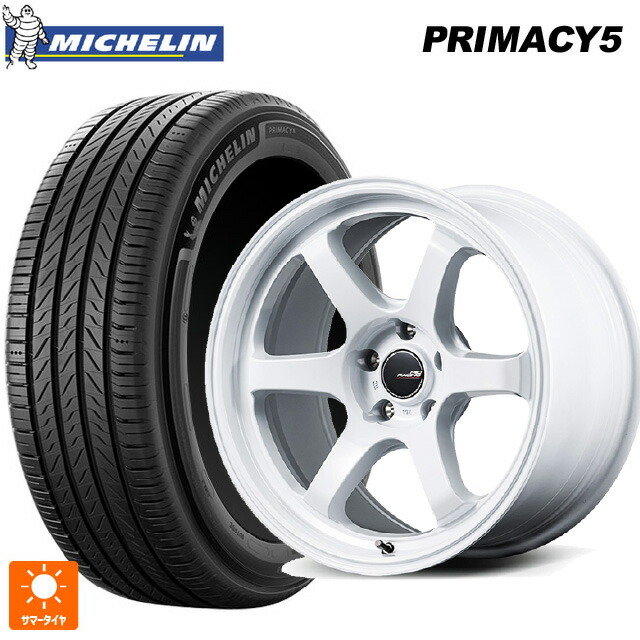 235/45R18 98Y XL ミシュラン プライマシー5 正規品 エムアイディー MIDレーシング R06 ホワイト 18-7.5J 国産車用 サマータイヤホイール4本セット