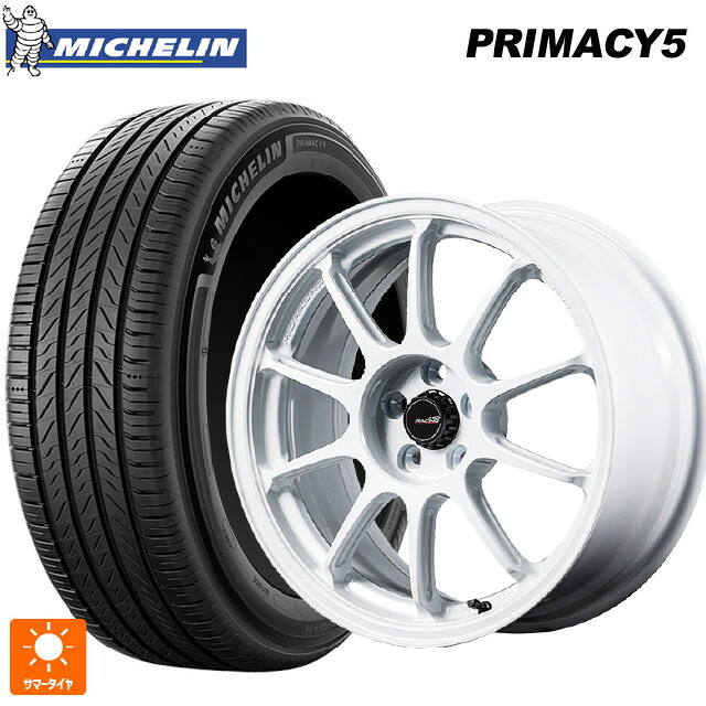 225/60R18 104V XL ミシュラン プライマシー5 正規品 エムアイディー MIDレーシング R10 エボ WHI 18-8.5J 国産車用 サマータイヤホイール4本セット 113,080円