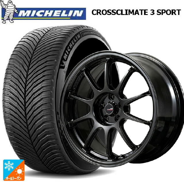 225/40R18 92Y XL ミシュラン クロスクライメイト3 スポーツ 正規品 エムアイディー MIDレーシング R10 エボ BLM 18-8.5J 国産車用 オールシーズンタイヤホイール4本セット