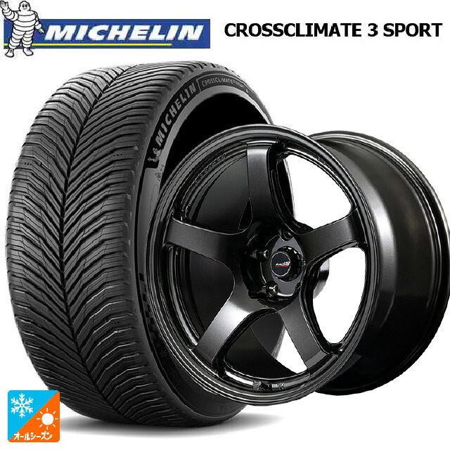 225/40R18 92Y XL ミシュラン クロスクライメイト3 スポーツ 正規品 エムアイディー MIDレーシング R50 エボ BLM 18-8.5J 国産車用 オールシーズンタイヤホイール4本セット