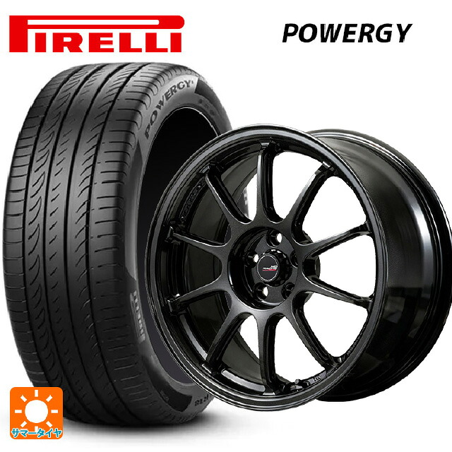 225/55R18 98H ピレリ パワジー 正規品 エムアイディー MIDレーシング R10 エボ BLM 18-7.5J 国産車用 サマータイヤホイール4本セット