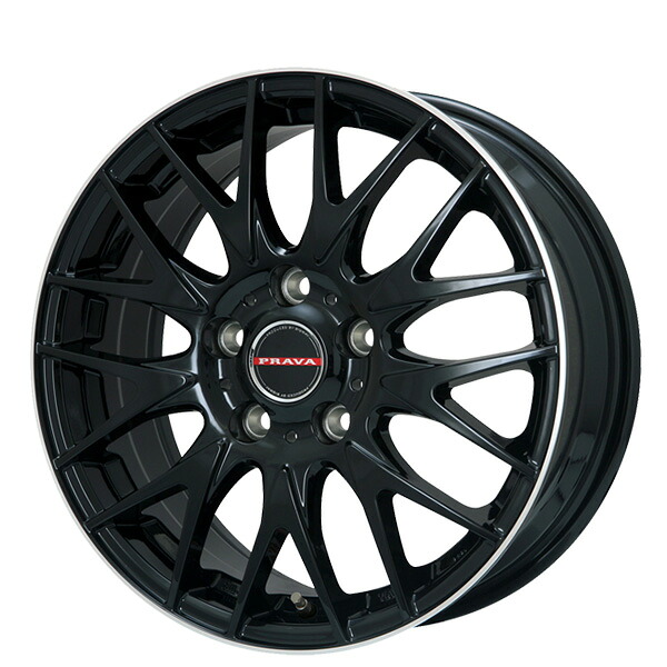 ビックウェイ レイシーン プラバ 9M Jr2 GBK/リムP 16×6.5 +48 5/114.3 新品ホイール1本|タイヤホイール専門店コニシタイヤ