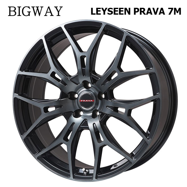 ビックウェイ レイシーン プラバ 7M ブラッククリア 20×8.5 +43トヨタ平座ナット対応 5/120 60新品ホイール1本