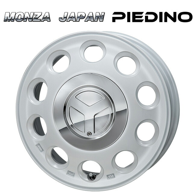 ジャパン三陽 モンツァ ピエディーノ パールホワイト 14×4.5 +45 4/100 新品ホイール1本|タイヤホイール専門店コニシタイヤ