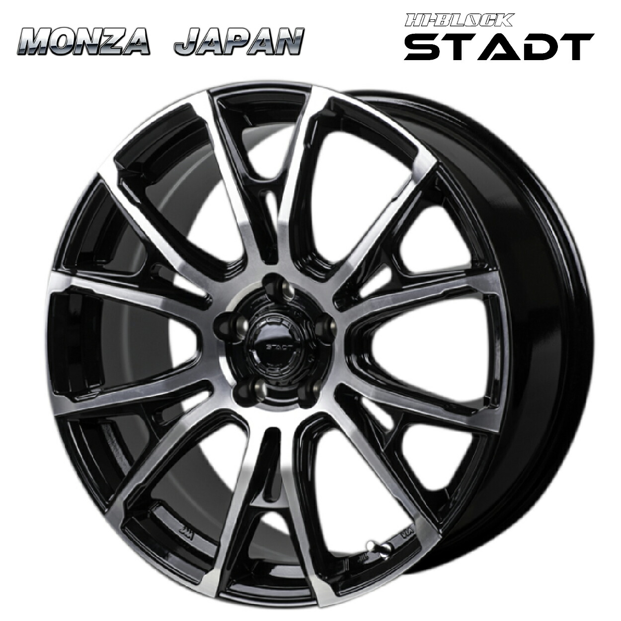 ジャパン三陽 ハイブロック シュタッド ブラック/ポリッシュ 19×8 +35 5/114.3 73.1新品ホイール1本