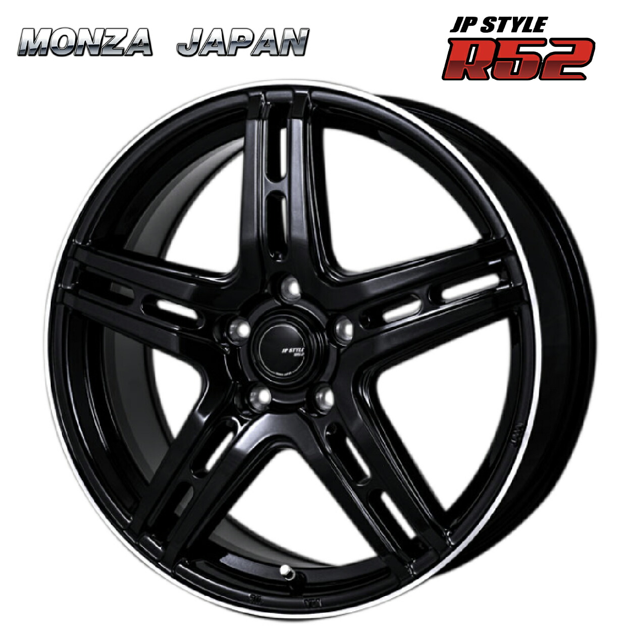 ジャパン三陽 ジェーピースタイル R52 パールブラック/フランジカットポリッシュ 17×7 +38 5/114.3 73.1新品ホイール1本|タイヤホイール専門店コニシタイヤ