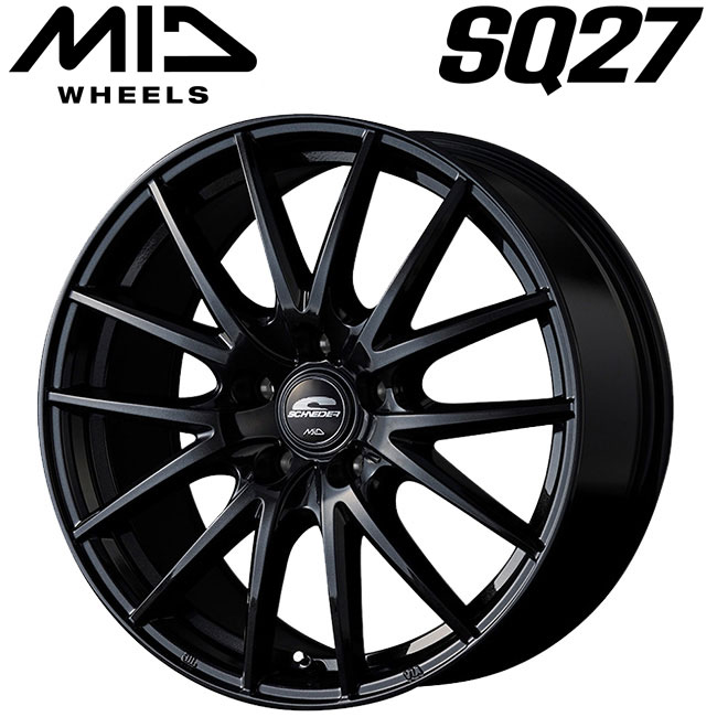 エムアイディー MIDホイール SQ27 メタリックブラック 16×6.5 +38 5/114.3 新品ホイール1本|タイヤホイール専門店コニシタイヤ