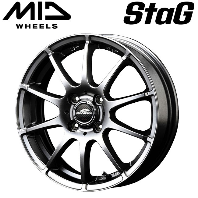 エムアイディー MIDホイール スタッグ メタリックグレー 13×4 +42 4/100 新品ホイール1本