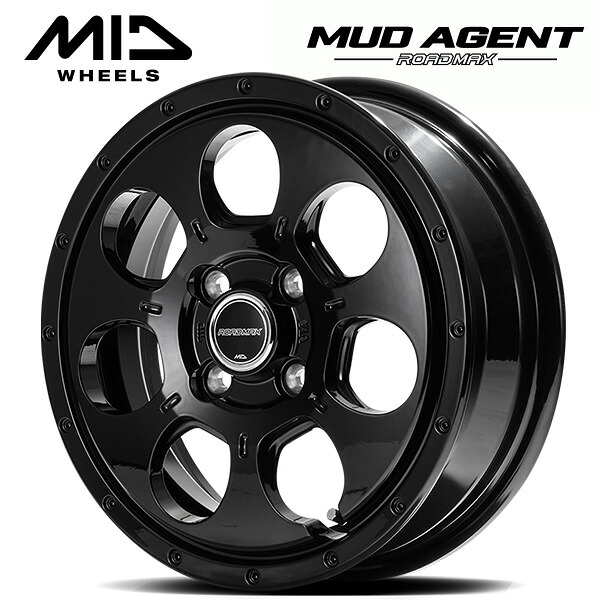 エムアイディー MID WHEELS MUD AGENT セミグロスブラック