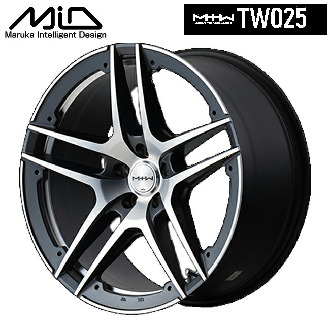 エムアイディー MTW TW025 SGM 20&times;8.5 +45 5/114.3 66.1新品ホイール1本｜タイヤホイール専門店コニシタイヤ