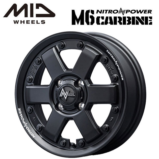 エムアイディー ナイトロパワー M6 カービン ガンブラック 14×4.5 +45 4/100 67.1新品ホイール1本 17,242円
