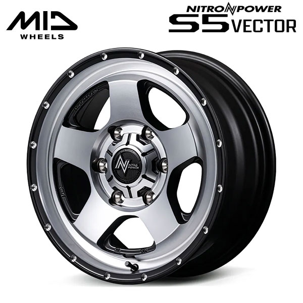 エムアイディー ナイトロパワー S5 ベクター SSM 16×6.5 +38 6/139.7 106.1新品ホイール1本