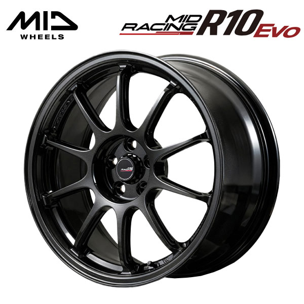 エムアイディー MIDレーシング R10 エボ BLM 17×7.5 +45 4/100 67.1新品ホイール1本 19,823円