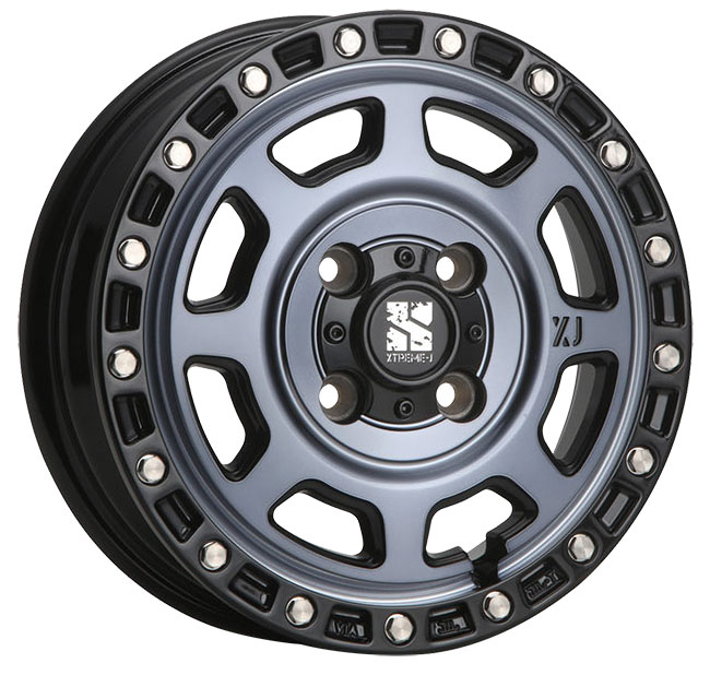 エムエルジェイ エクストリームJ XJ07 Gloss Blk. M. Indigo 13×4 +43 4/100 新品ホイール1本