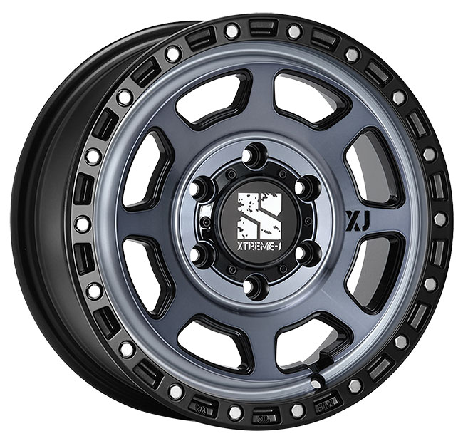 エムエルジェイ エクストリームJ XJ07 Gloss Blk. M. Indigo 17×8 +20 6/139.7 新品ホイール1本