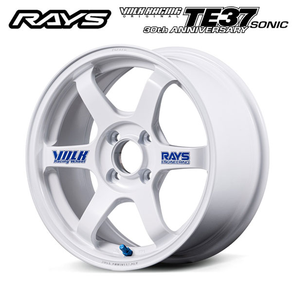 レイズ ボルクレーシング TE37 ソニック 30TH ステッカーバージョン WH 16×8 +26 4/100 65新品ホイール1本
