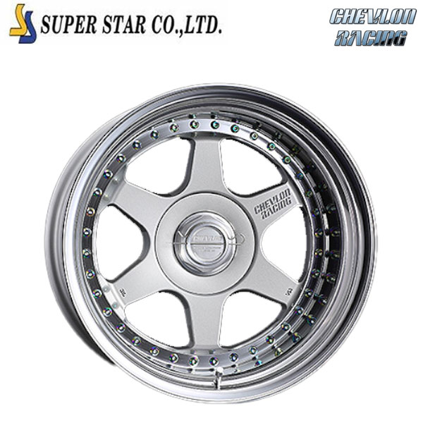 スーパースター シェブロンレーシング S1プラス アンダーヘッド CLASSIC SILVER 16×7 4/100 新品ホイール1本