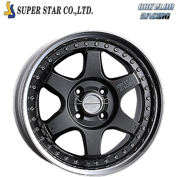 スーパースター シェブロンレーシング S1プラス アンダーヘッド MATTE CARBON 16×7 5/114.3 新品ホイール1本