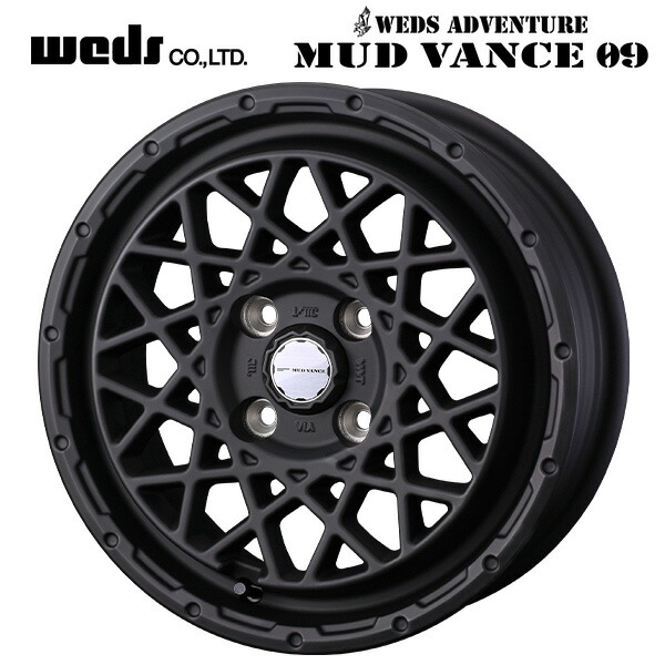 ウェッズ マッドヴァンス 09 FULL MAT BLACK 14×5 +35 4/100 67新品ホイール1本 14,326円