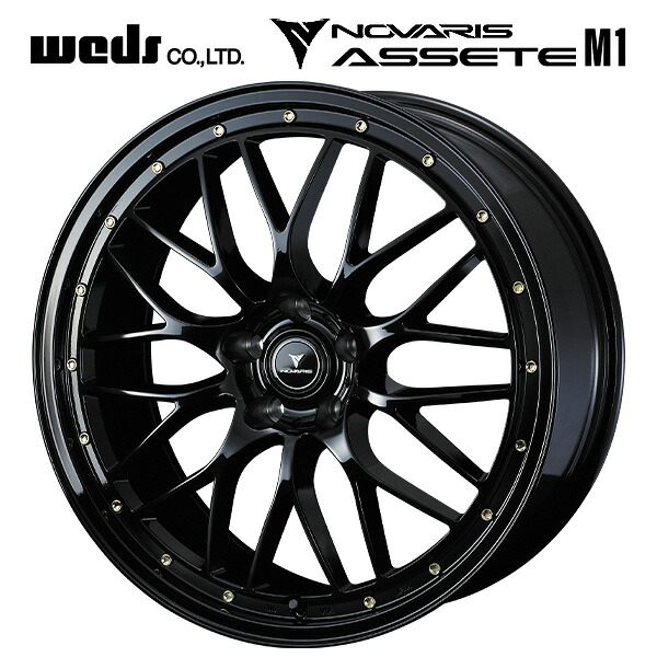 ウェッズ ノヴァリス アセットエムワン ブラック/ゴールドピアス 18&times;7.5 +38 5/114.3 73新品ホイール1本｜タイヤホイール専門店コニシタイヤ 23,331円