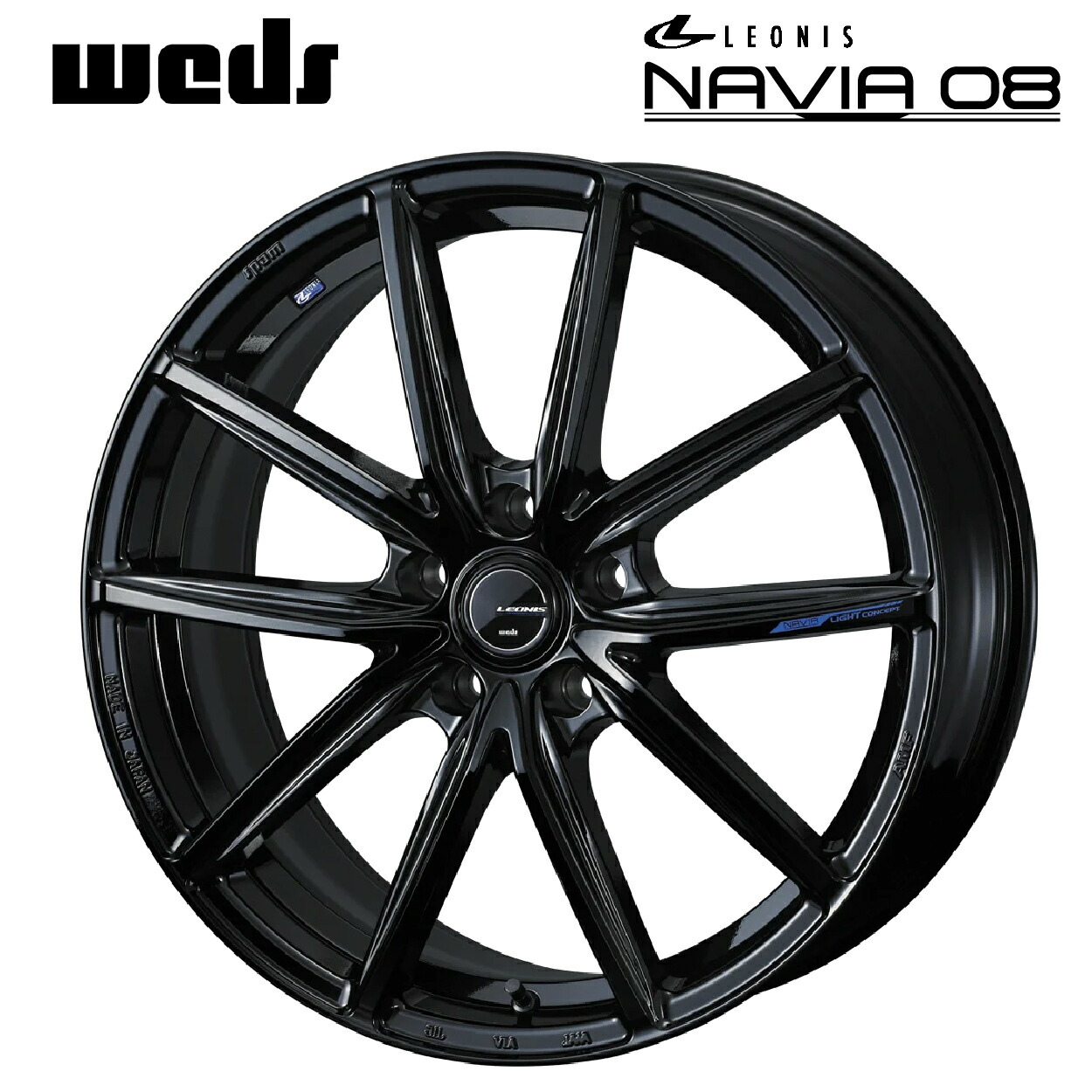 ウェッズ レオニス ナヴィア08 PBK 18×7.5 +36純正球面ボルト対応 5/114.3 60新品ホイール1本